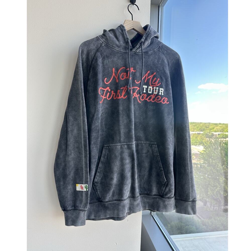 Lane Seven Gray Pullover Hoodie Cotton Fleece Graphic Print Drawstring Hood L